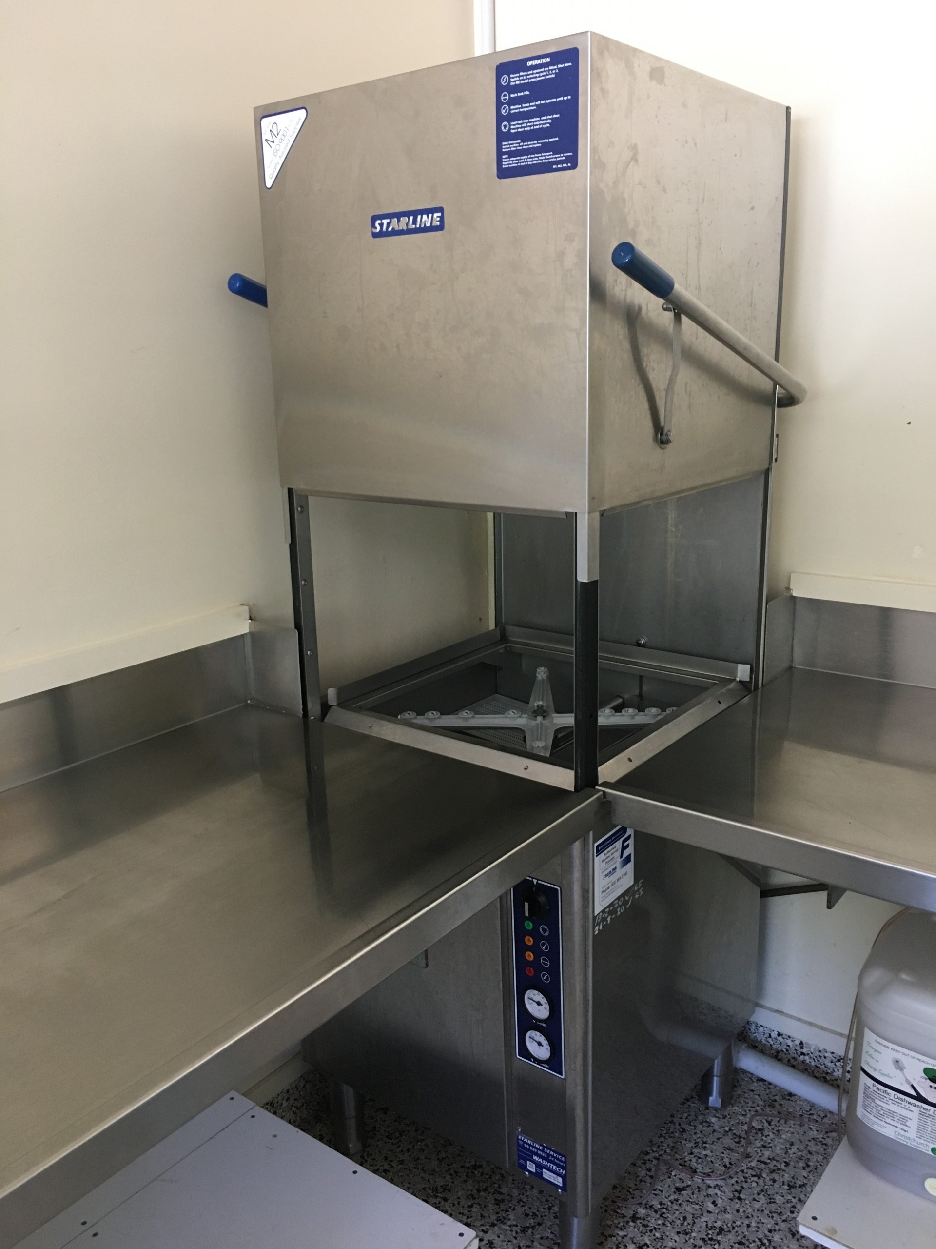 Commercial dishwasher in Scullery