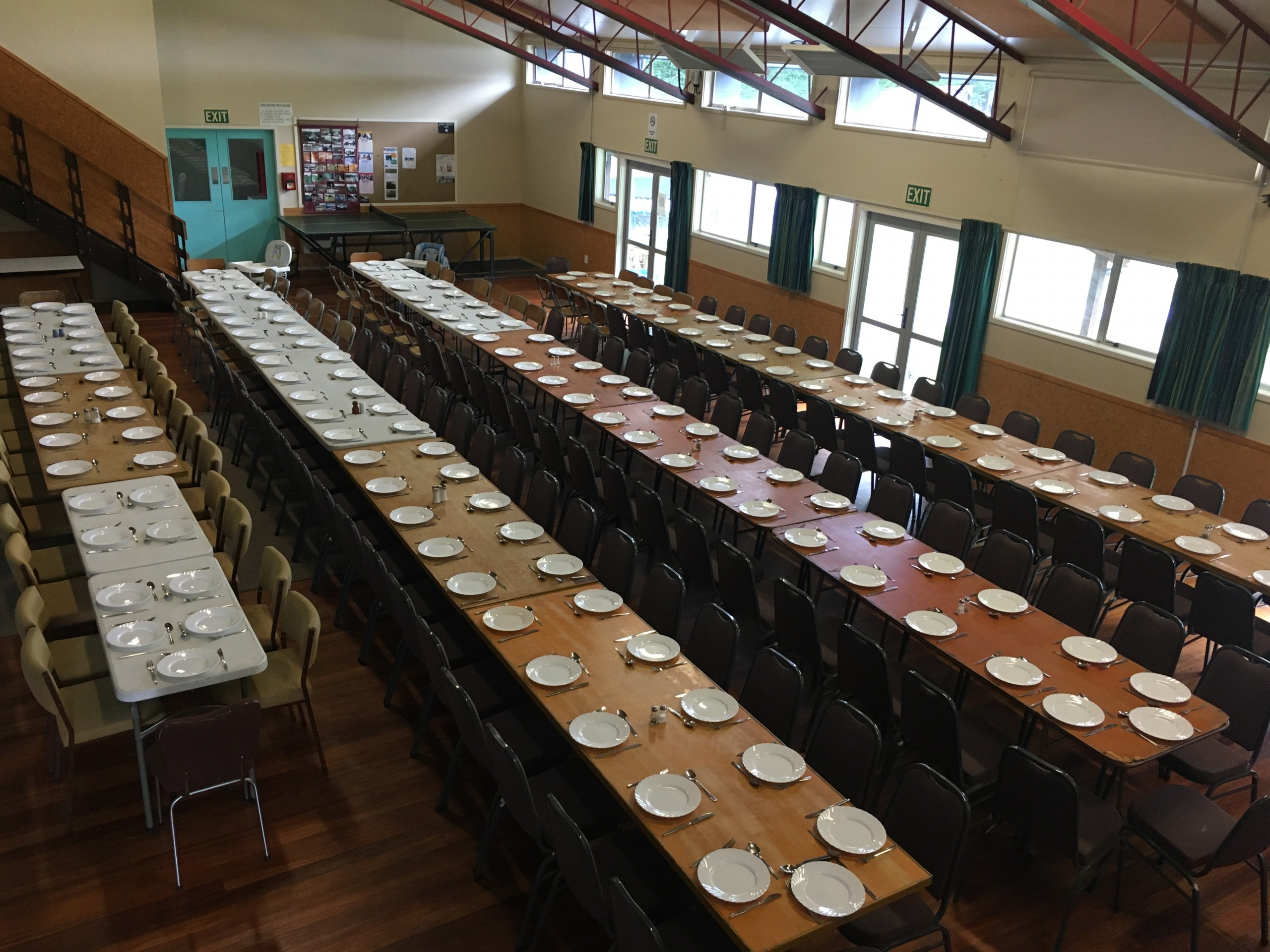 Hall set up for 164 eating